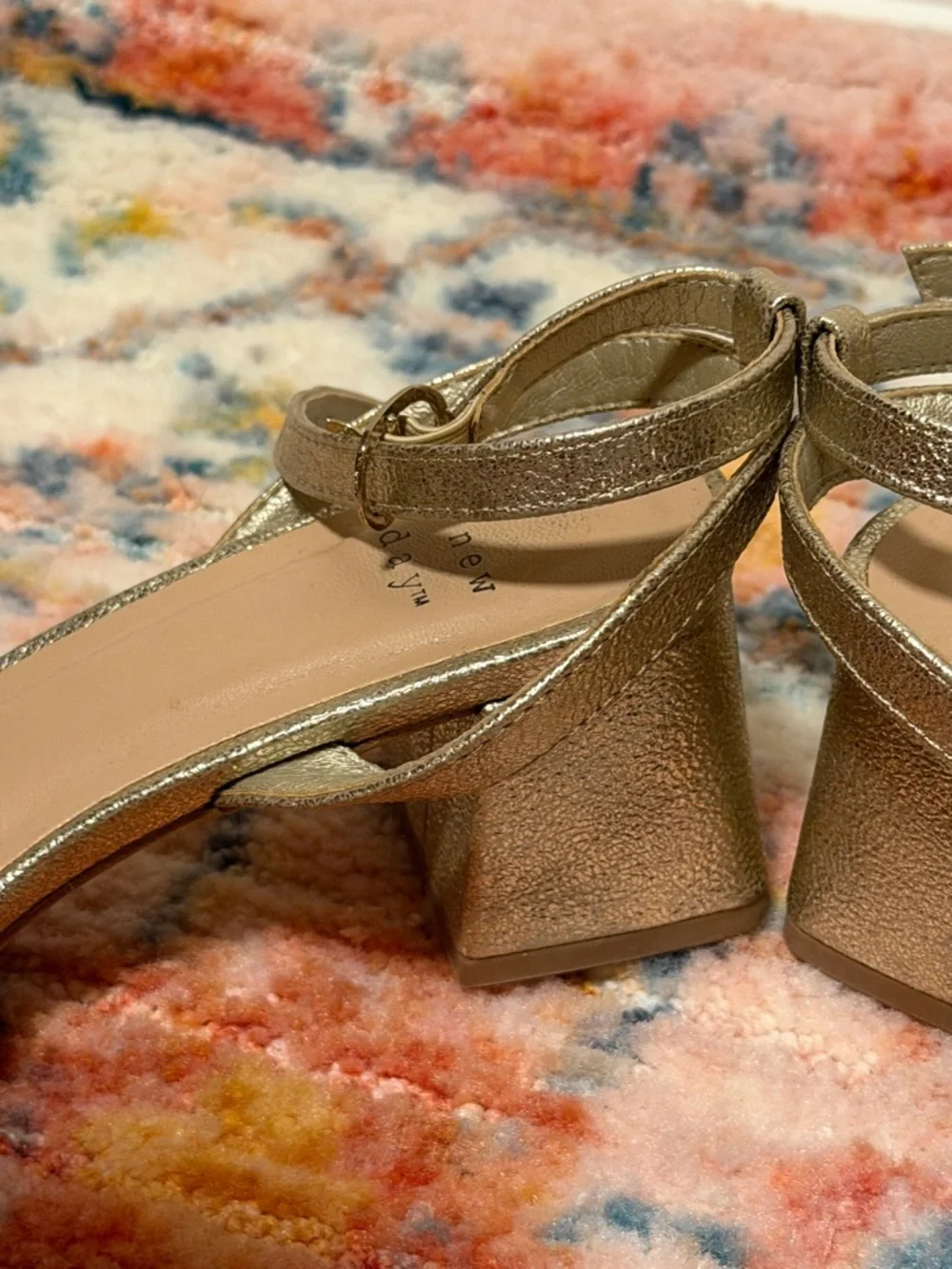 a new day Metallic Gold Pointed Ankle-Strap Heels